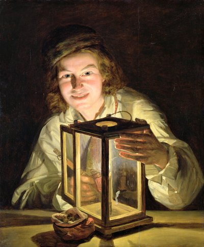 Der junge Stallbursche mit einer Stalllampe, 1824 von Ferdinand Georg Waldmuller
